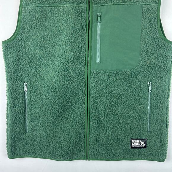 Eddie Bauer Chilali Fleece Vest Full Zip Basil Green 5105 Women's Size M - Picture 3 of 11